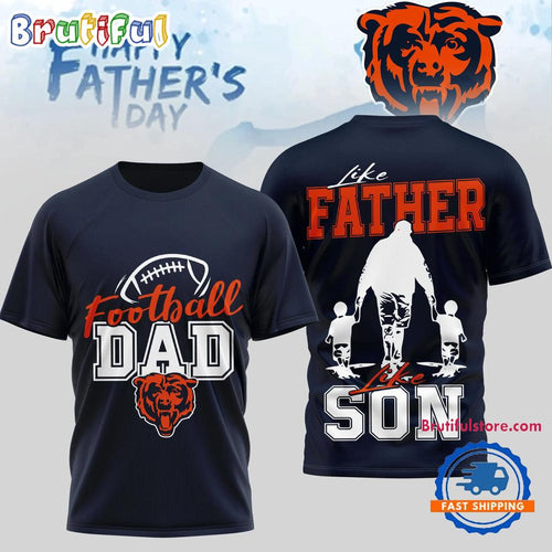 Chicago Bears 2026 NFL Happy Father Day New Design 3D T Shirt