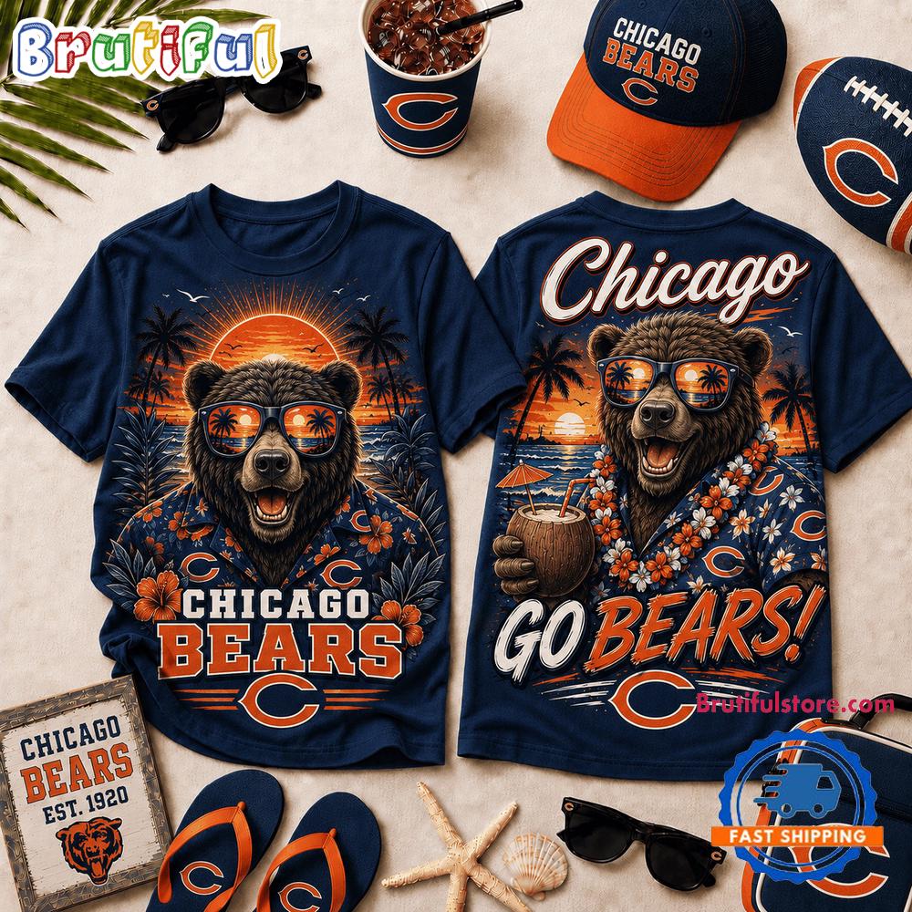 Chicago Bears 2026 NFL Summer Tropical New Design 3D Shirt