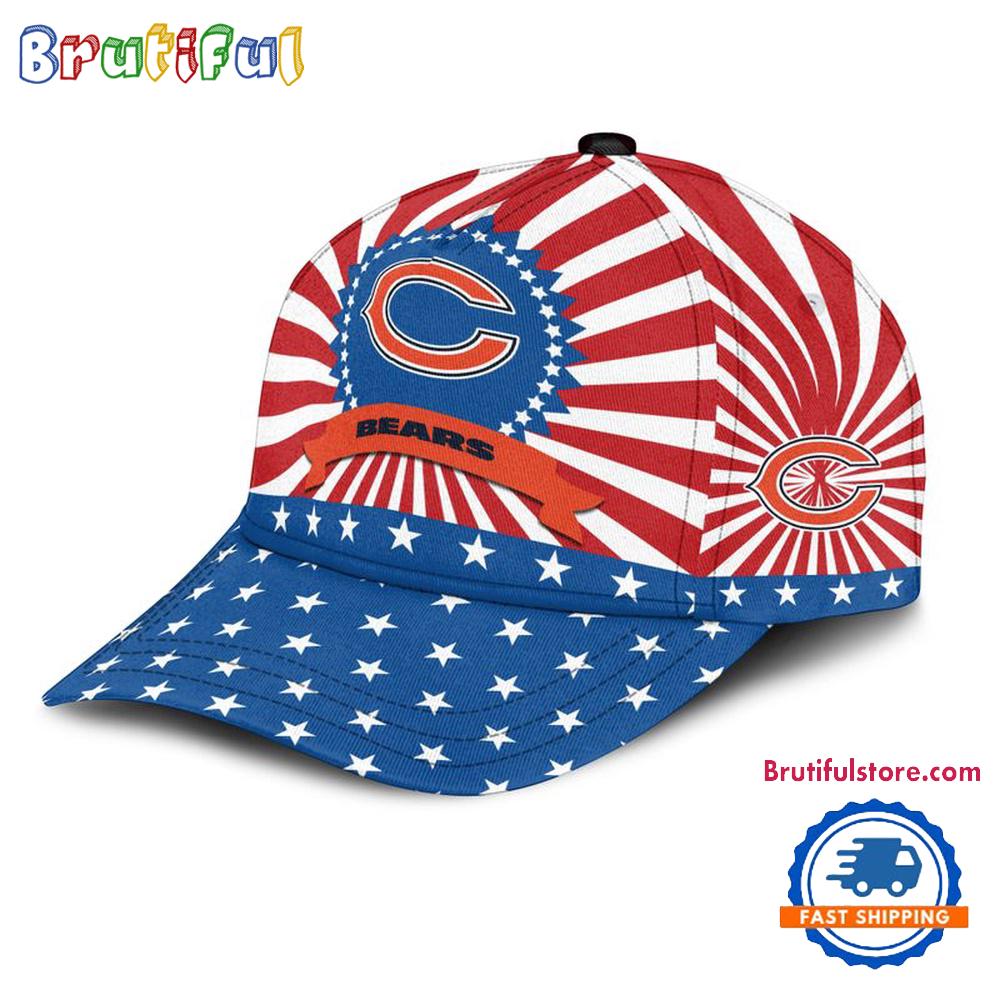Chicago Bears American Flag Pattern Independence Day Baseball Cap
