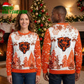 Chicago Bears Bear Head Snowy Forest Ugly Christmas Sweater