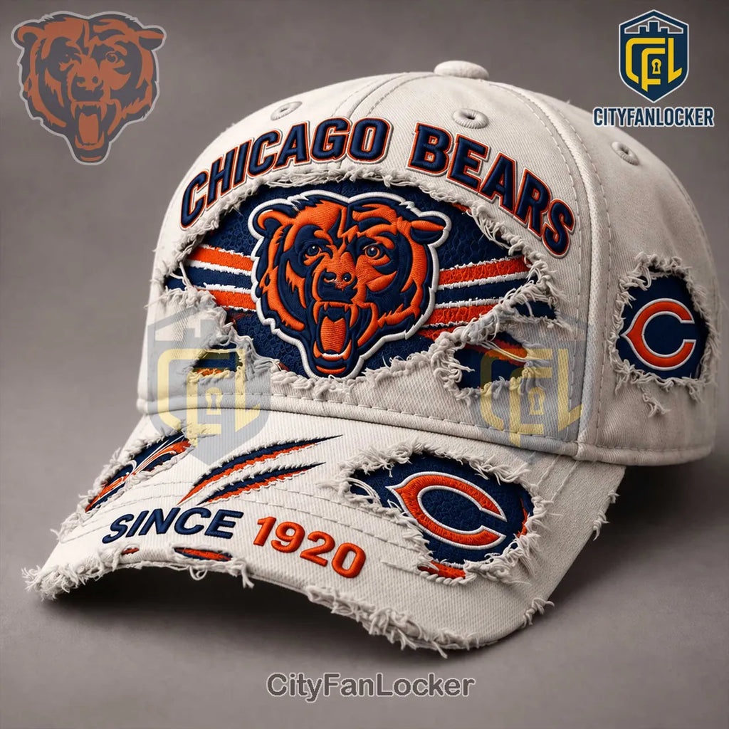 Chicago Bears Distressed Off-White Cap
