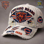 Chicago Bears Distressed Off-White Cap