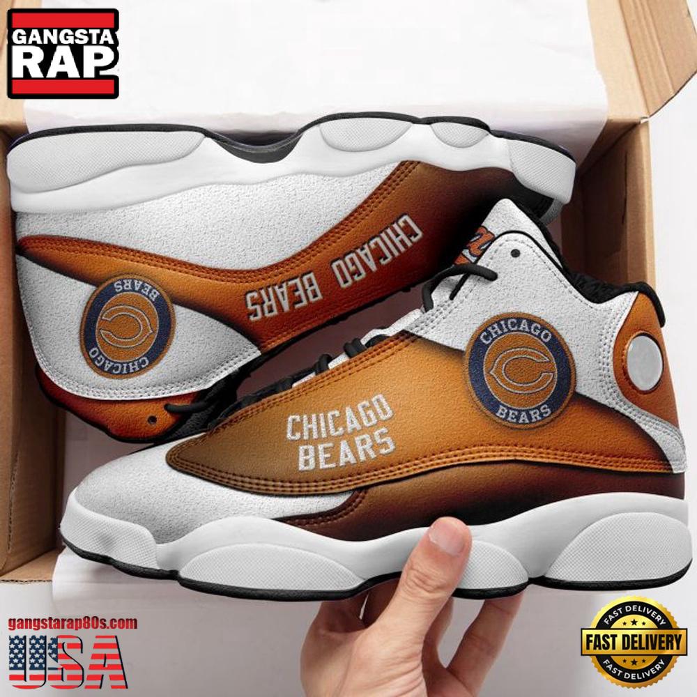NFL Chicago Bears Football New Design Air Jordan 13 Running Sneakers Shoes