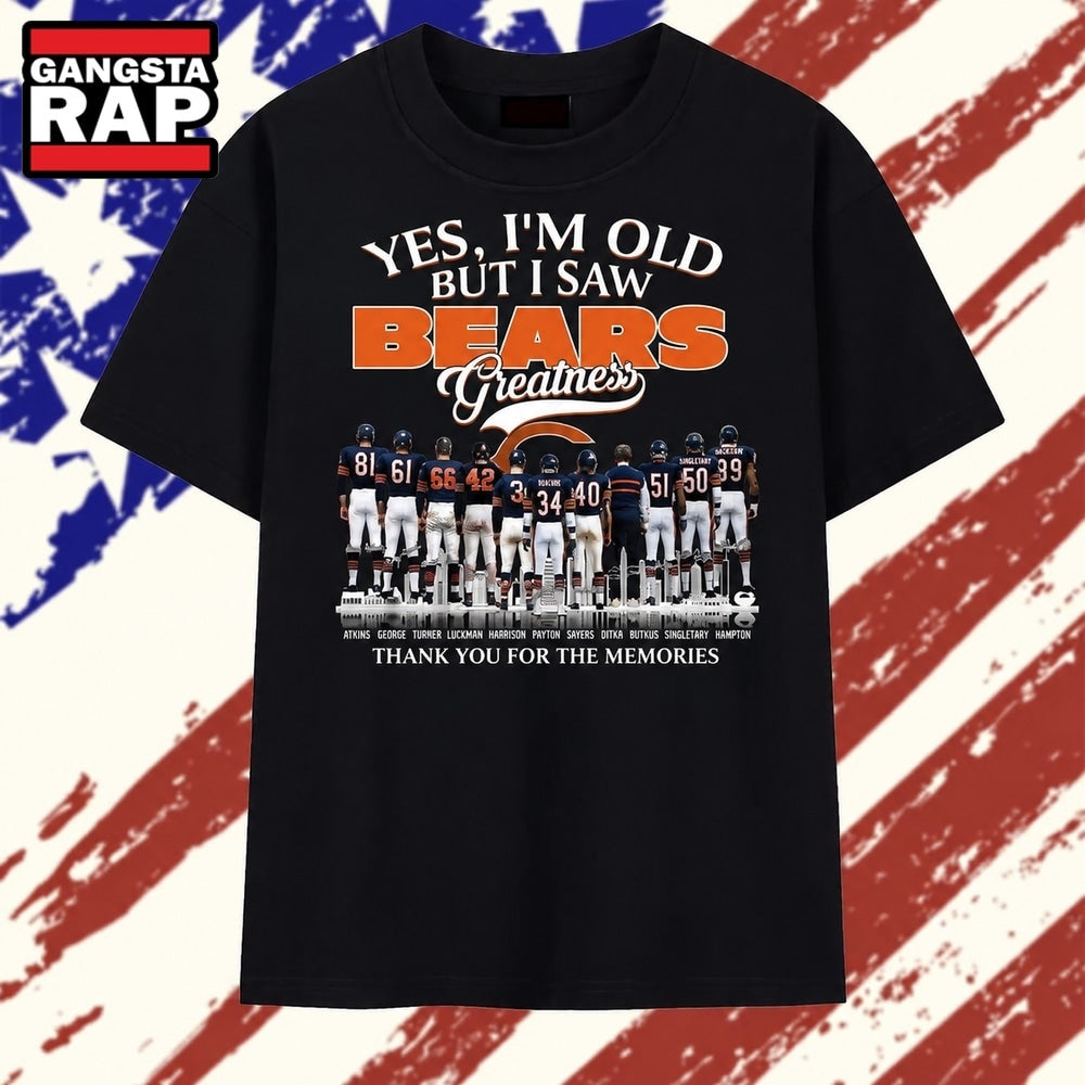Chicago Bears Greatness Legends Signatures Vintage Graphic T Shirt , Vintage Trending Shirt