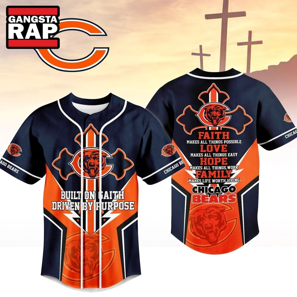 Chicago Bears NFL Blessed Beyond The Score Baseball Jersey