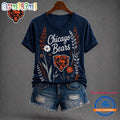 Chicago Bears NFL Floral Garden V Neck T Shirt