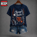 Chicago Bears NFL Floral Garden V Neck T Shirt
