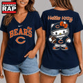 Chicago Bears NFL Hello Kitty Football V Neck T Shirt