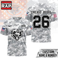 Chicago Bears NFL Salute to Service Custom Name & Number Camo 3D Shirt, Football New Design Shirt