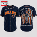 Chicago Bears NFL Stand For The Flag Kneel For The Cross Baseball Jersey Shirt