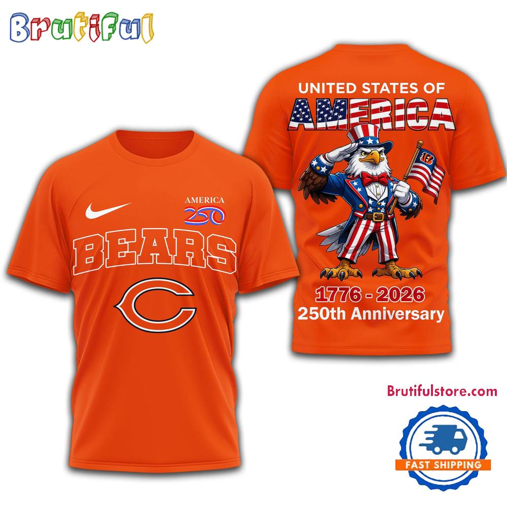 Chicago Bears NFL United States of American 250th Anniversary 3D T Shirt