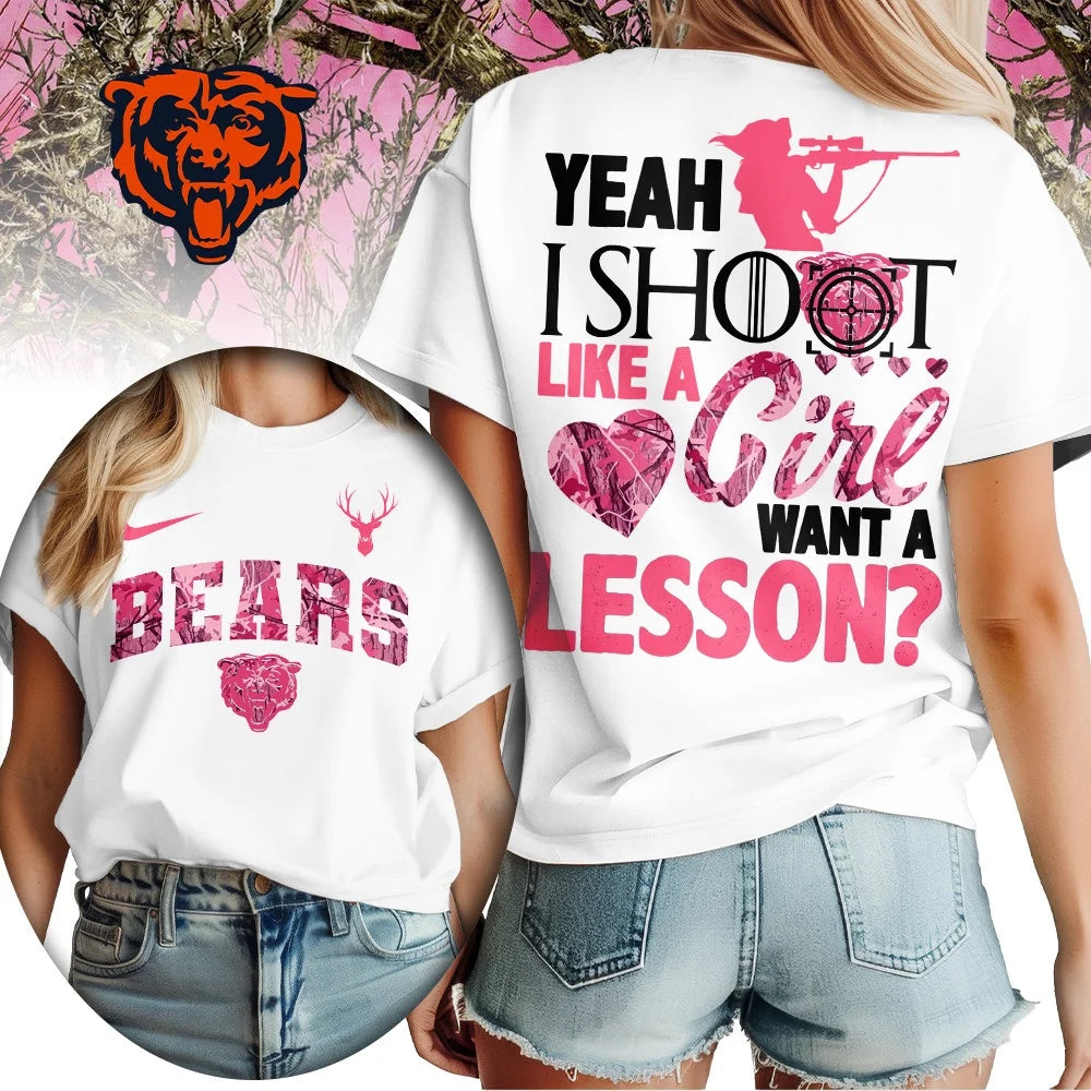 Chicago Bears Premium NFL Shoot Like A Girl Women T-Shirt