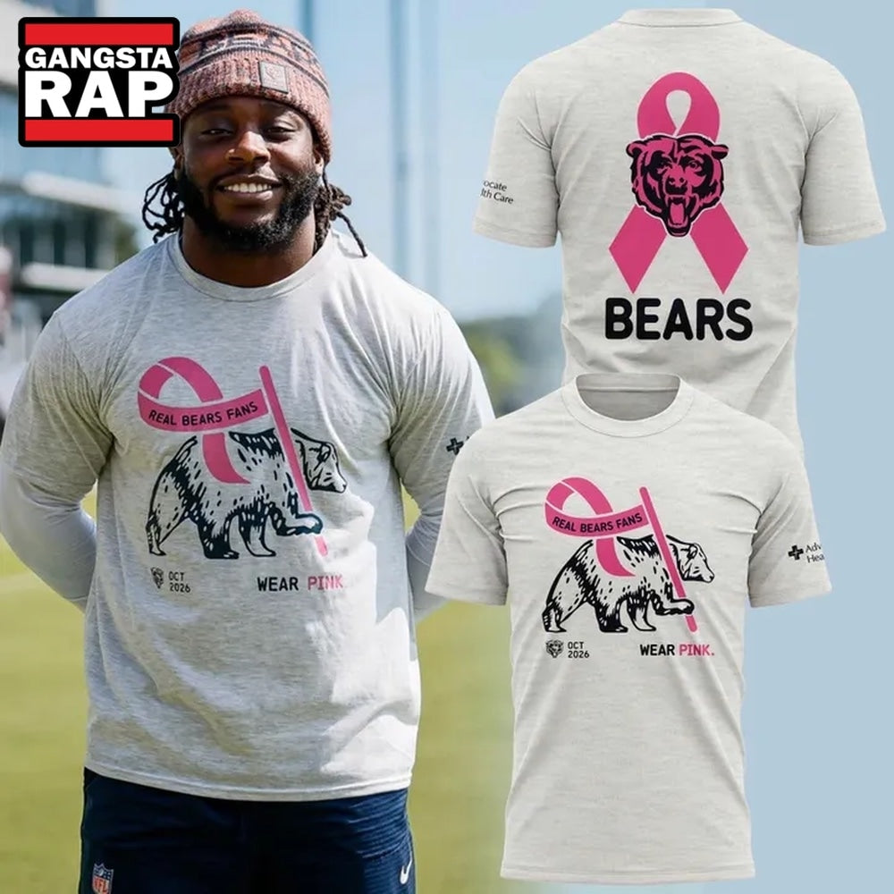 Chicago Bears Real Bears Fans Wear Pink 2026 New Design 3D Shirt