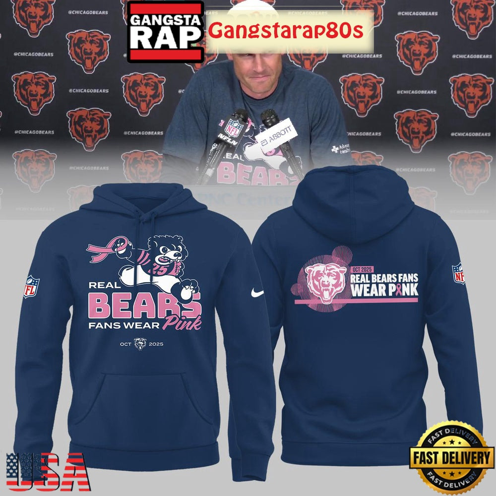 Chicago Bears Real Bears Fans Wear Pink Special Edition All Over Print Hoodie