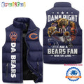 Chicago Bears Sporty Mascot Design Sleeveless Puffer Jacket