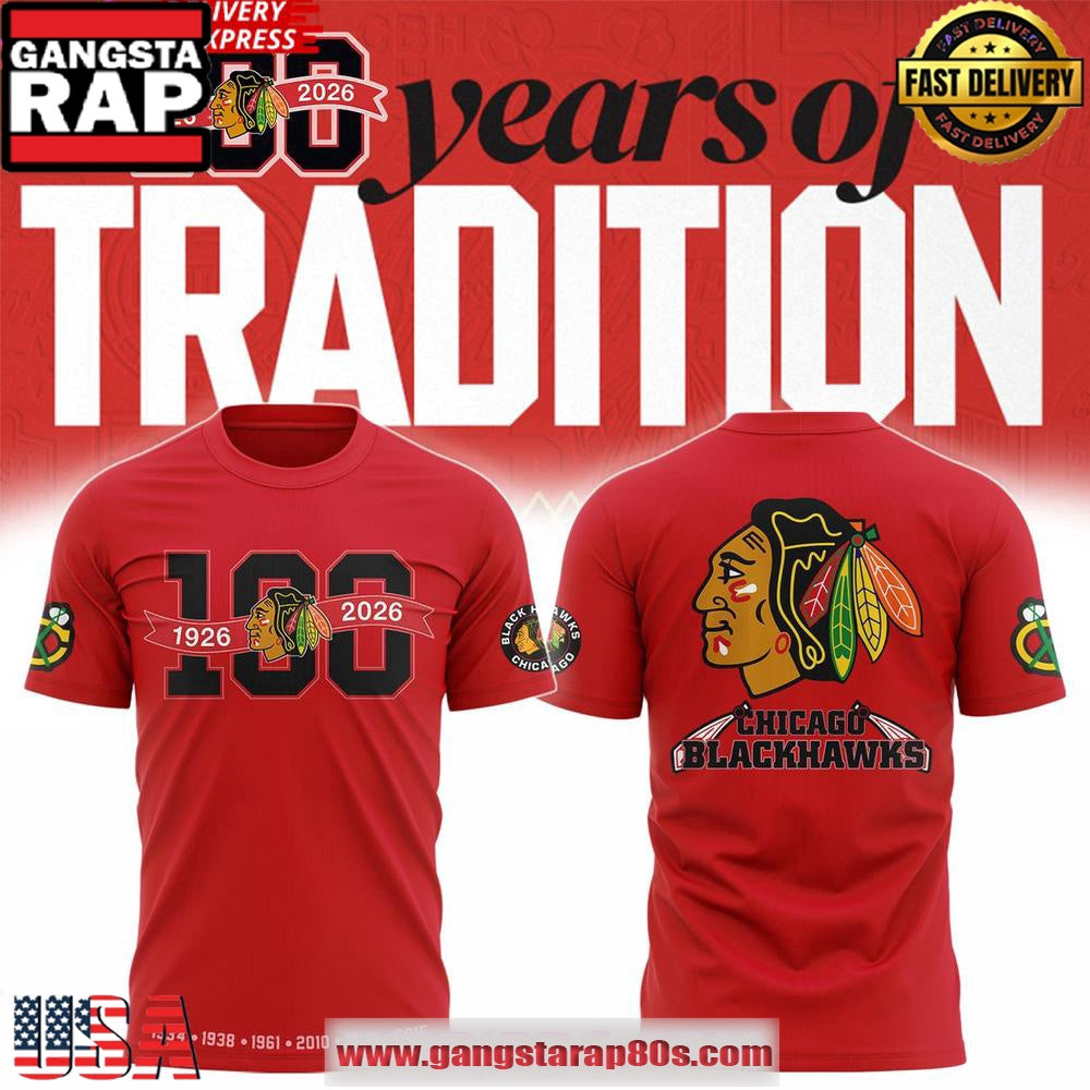 Chicago Blackhawks 100 Years Of Tradition Edition T Shirt
