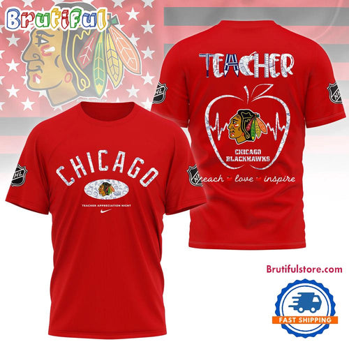Chicago Blackhawks NHL Teacher Appreciation Day 3D T Shirt