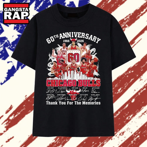 Chicago Bulls 60th Anniversary 1966 2026 Signatures Vintage T Shirt