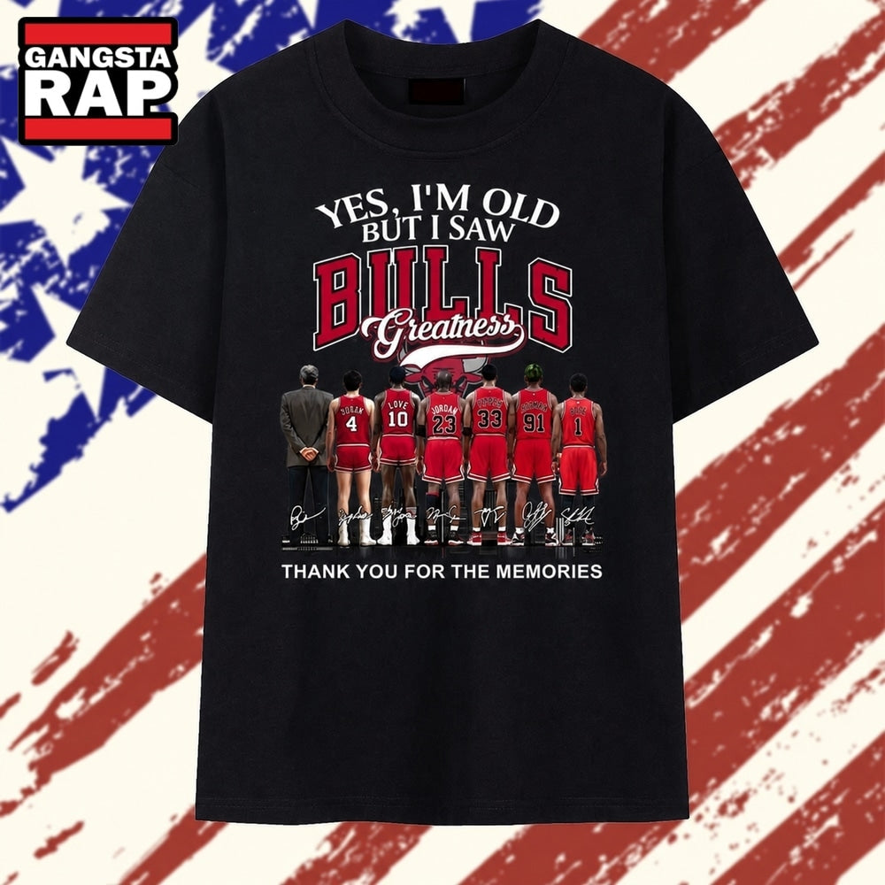Chicago Bulls Greatness Legends Signatures Vintage Basketball T Shirt