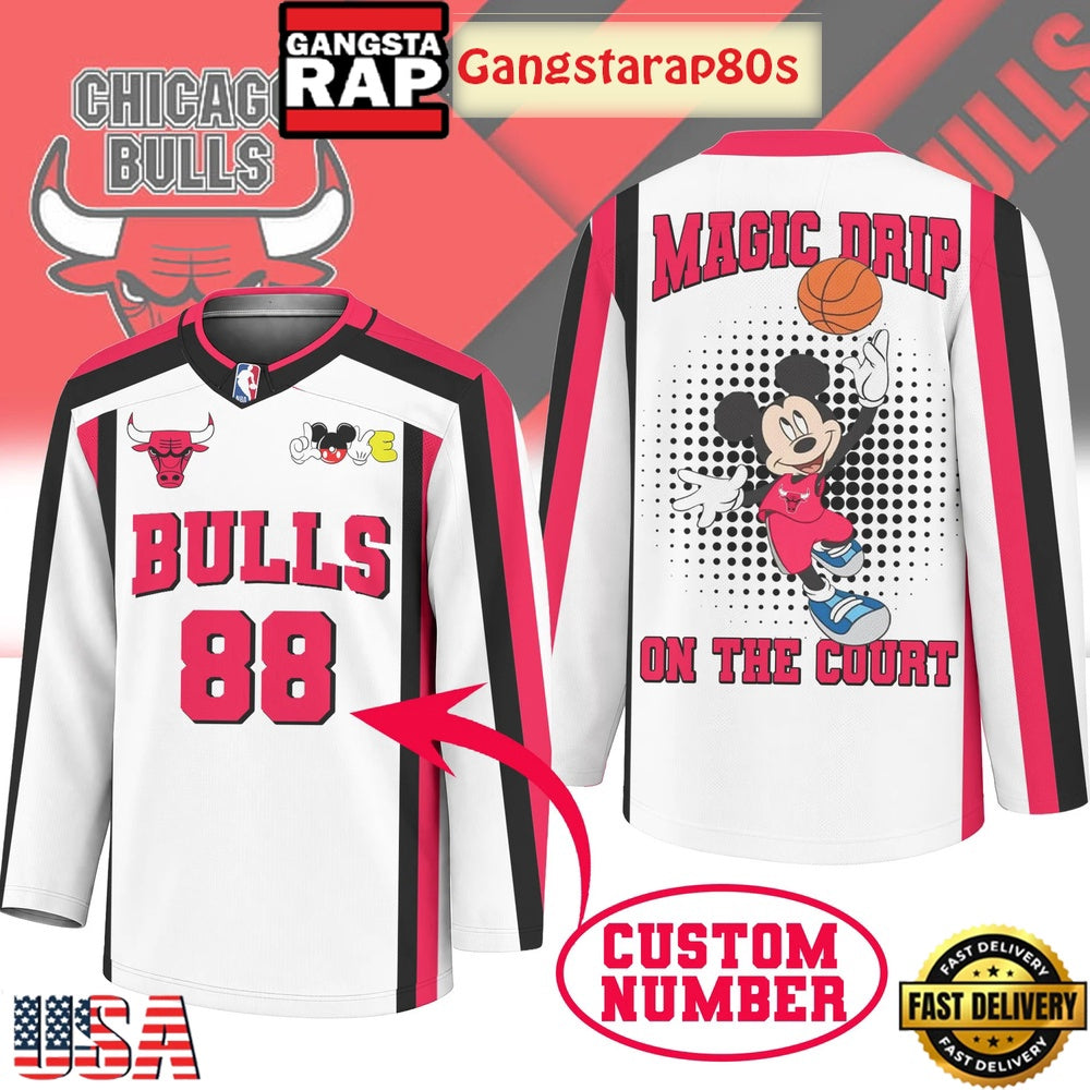 Chicago Bulls Premium NBA Magic Drip Long Jersey Shirt