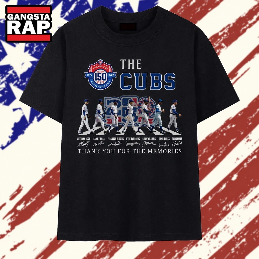 Chicago Cubs 150th Anniversary 1876 2026 Abbey Road Signatures T Shirt
