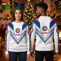 Chicago Cubs Chevron Logo Ugly Christmas Sweater