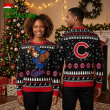 Chicago Cubs Fierce Bear Baseball Mascot Ugly Christmas Sweater