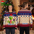 Chicago Cubs Grinch Wearing Santa Hat Ugly Christmas Sweater