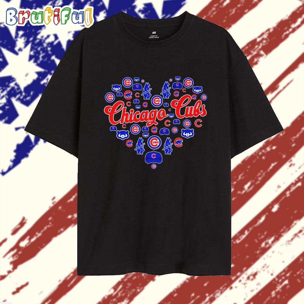Chicago Cubs Heart by Icons T Shirt