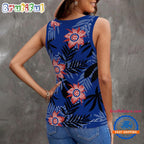 Chicago Cubs Hibiscus Pattern Women’s V-Neck Ribbed Tank Top