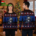 Chicago Cubs Jack Skellington Baseball Nightmare Ugly Christmas Sweater