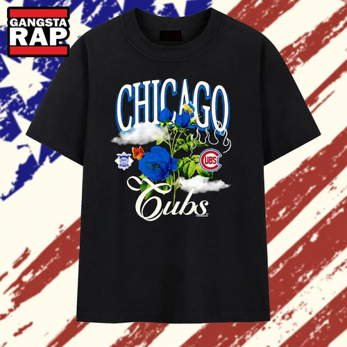 Chicago Cubs National League Floral Rose T Shirt