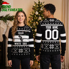 Chicago White Sox Custom Name And Number Snowflake Ugly Christmas Sweater