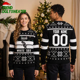 Chicago White Sox Custom Name And Number Snowflake Ugly Christmas Sweater