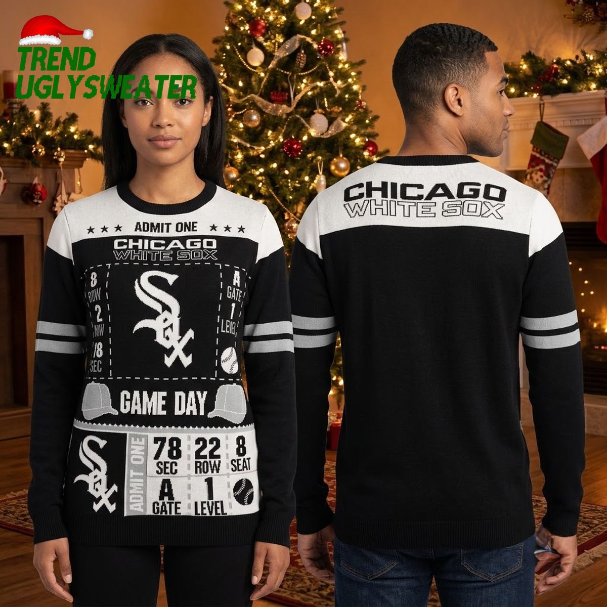 Chicago White Sox Game Day Ticket Ugly Christmas Sweater