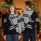 Chicago White Sox Geometric Logo Stripes Ugly Christmas Sweater