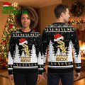 Chicago White Sox Gold Logo Santa Hat Snowy Christmas Ugly Christmas Sweater