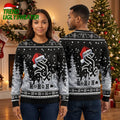 Chicago White Sox Santa Hat Snowy Night Ho Ho Ho Ugly Christmas Sweater