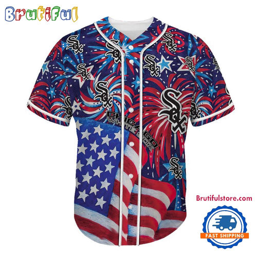 Chicago White Sox USA Flag Independence Day Baseball Jersey, Sport Team 4th of July Jersey