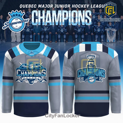 Chicoutimi Sagueneens 2026 QMJHL Championship Grey Hockey Jersey
