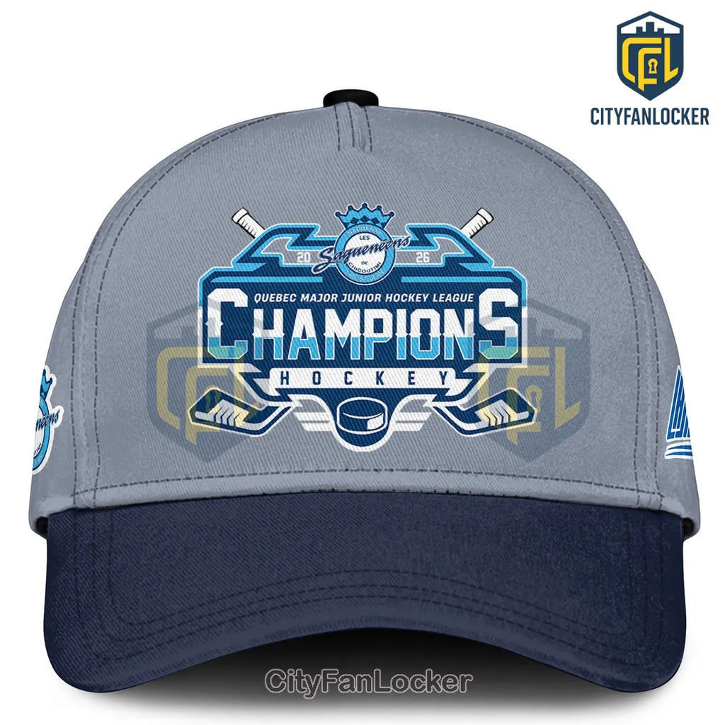 Chicoutimi Sagueneens QMJHL 2026 Champions Limited Edition Grey Hoodie