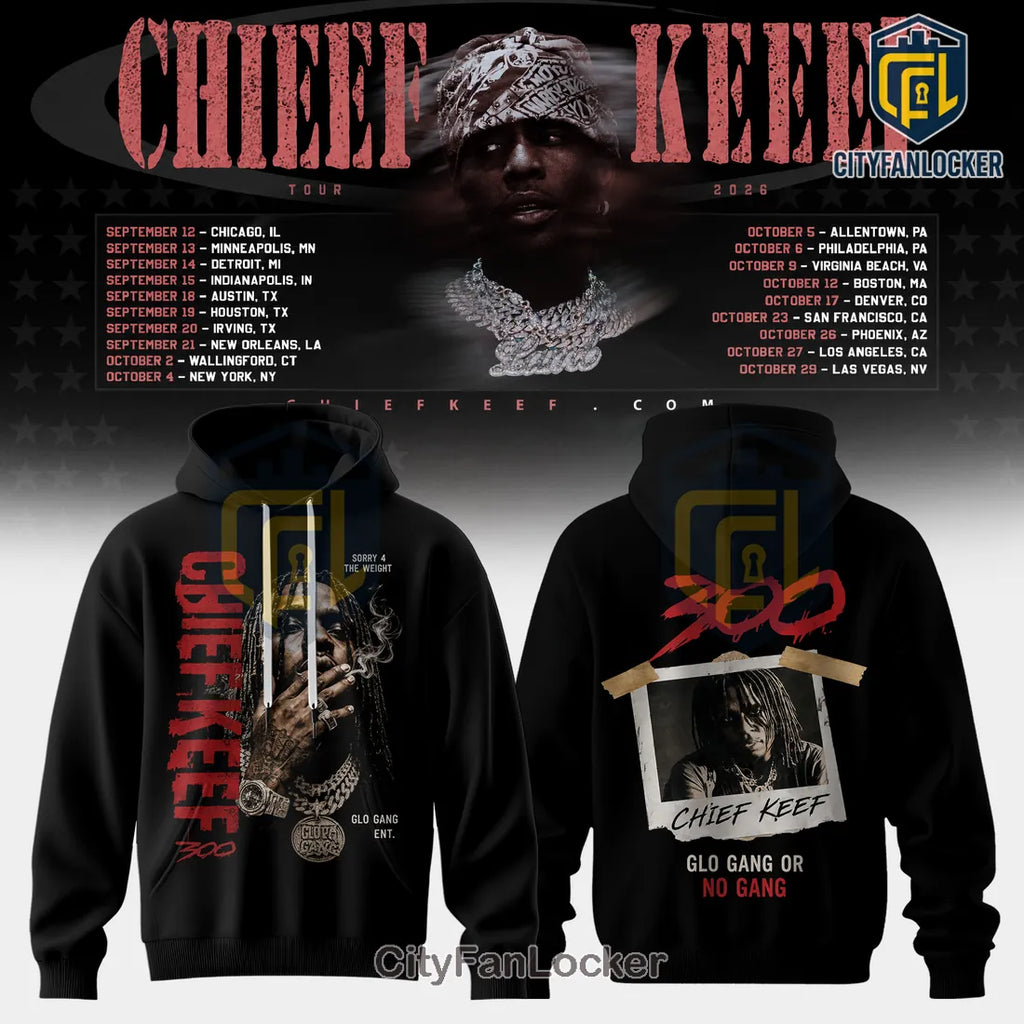 Chief Keef 2026 Tour Vintage Black Hoodie