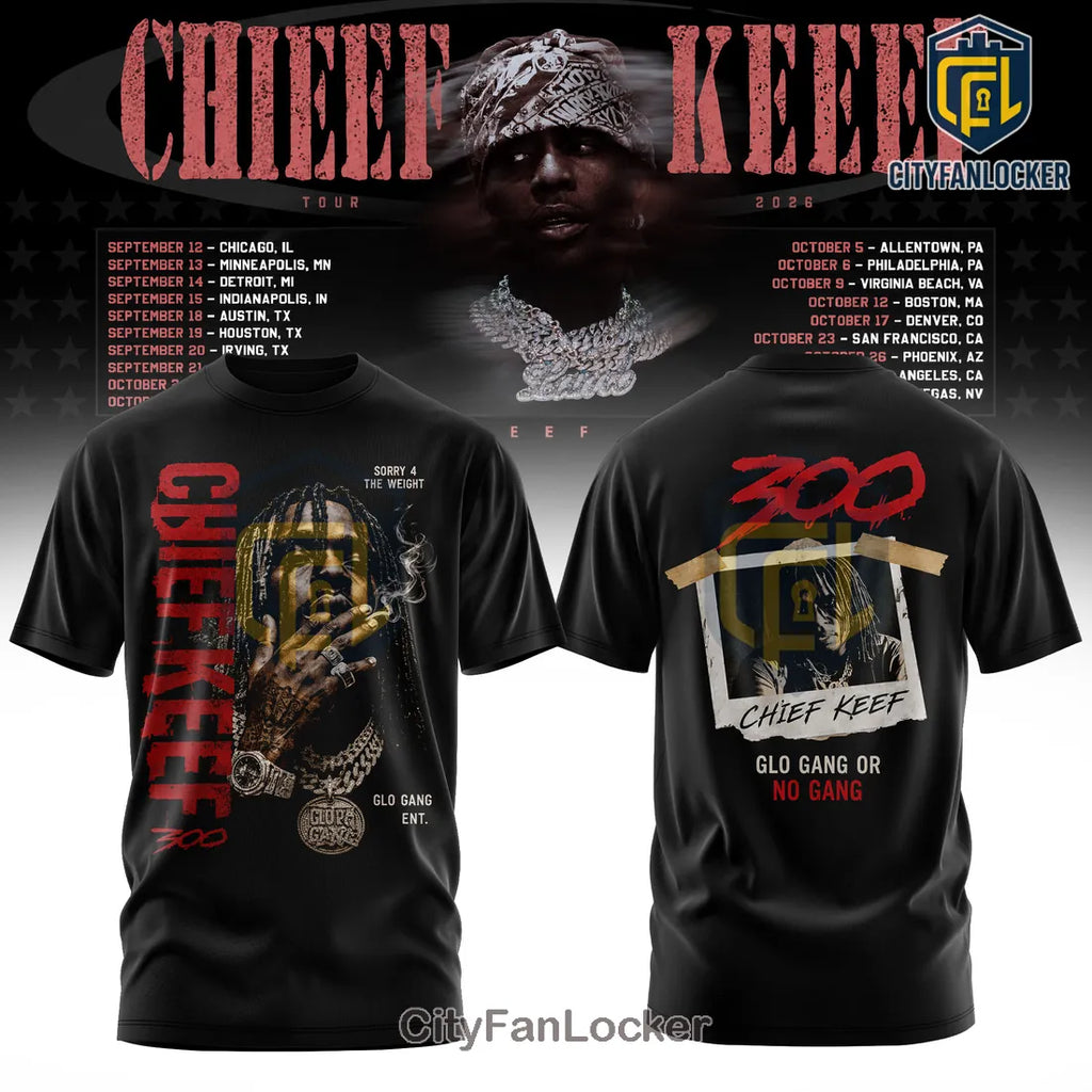 Chief Keef 2026 Tour Vintage Black Hoodie