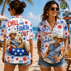 Chill The Fourth Out Cowboy Patriotic Hawaiian Shirt