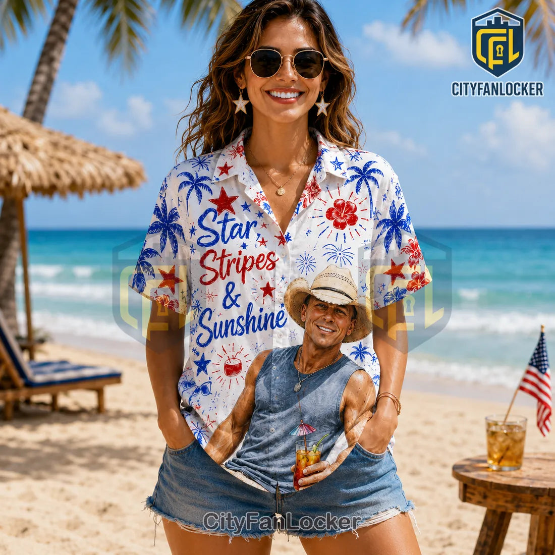 Chill The Fourth Out Cowboy Patriotic Hawaiian Shirt