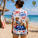 Chill The Fourth Out Cowboy Patriotic Hawaiian Shirt