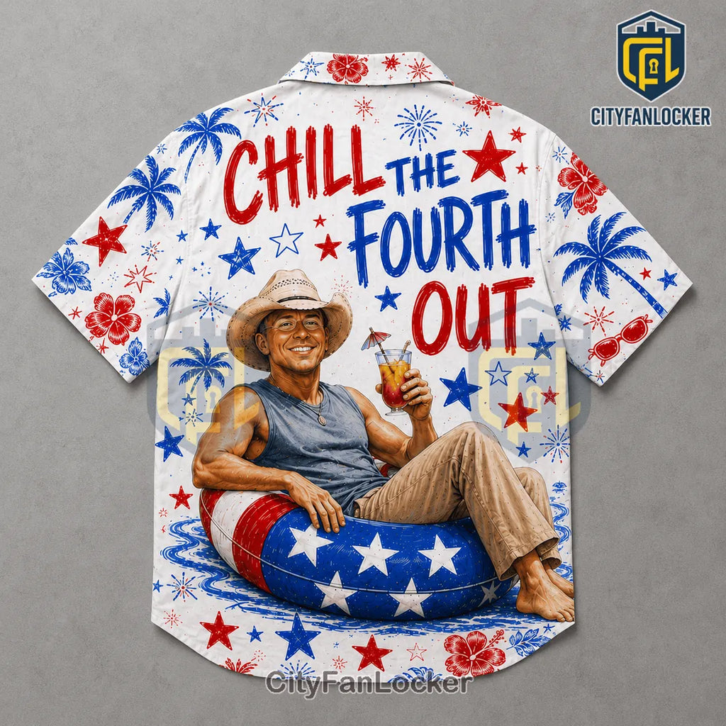 Chill The Fourth Out Cowboy Patriotic Hawaiian Shirt