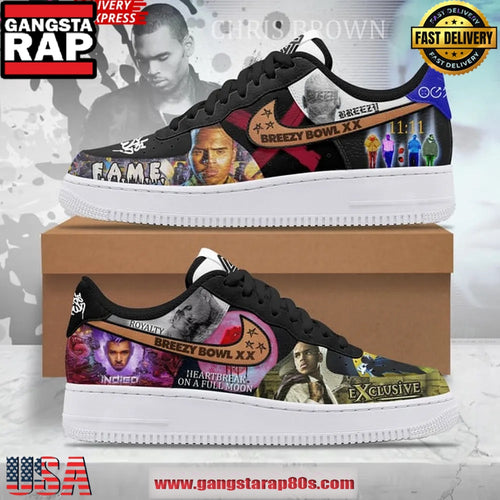 Chris Brown Breezy Bowl XX Legacy Air Force 1 Sneaker Shoes