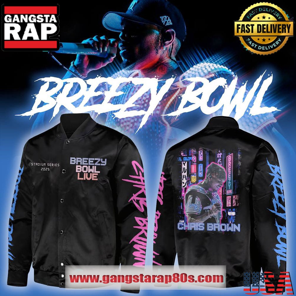 Chris Brown - BREEZY BOWL XX LIGHT BRIGHT Baseball Jacket