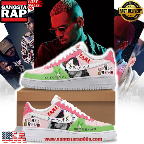 Chris Brown F.A.M.E Wave Air Force 1 Sneakers Shoes